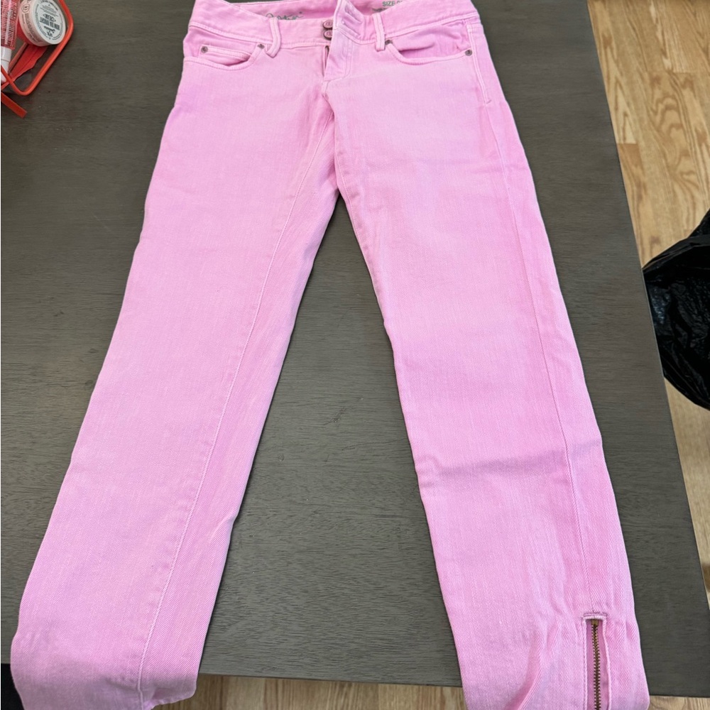 Lilly Pulitzer Pink Jeans leg zipper Size 00